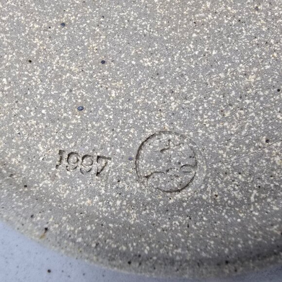 Handmade Pottery Bowl Cat Design Artisan Stoneware Unknown Mark - Picture 7 of 11